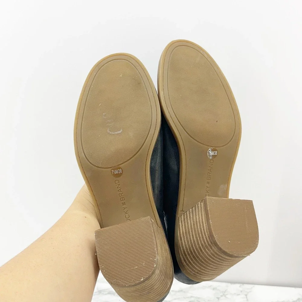 Lucky‎ Brand Raheema D'Orsay Black Block Heel Sandals Size 7.5